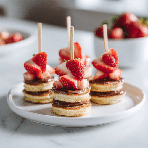 Strawberry Pancake Nutella Stacks