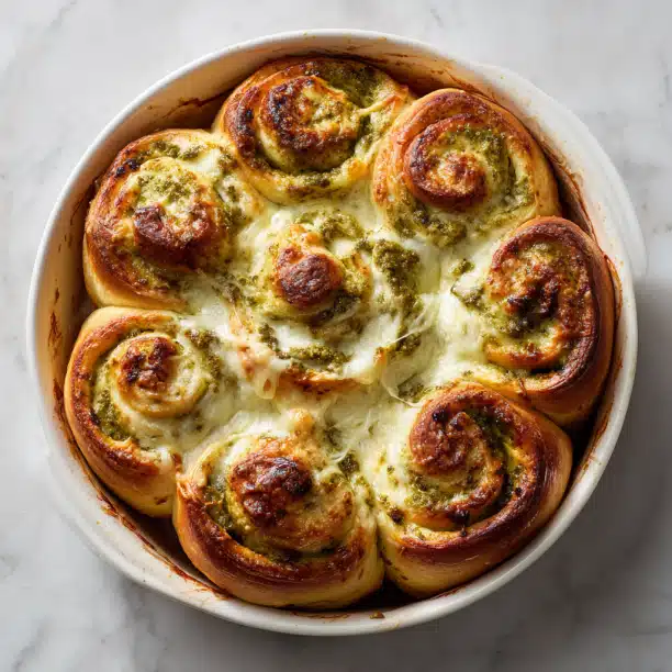 Cheesy Pesto Swirl Rolls