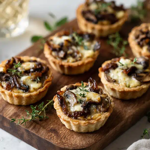 Caramelized Onion and Mushroom Gruyère Tartlets