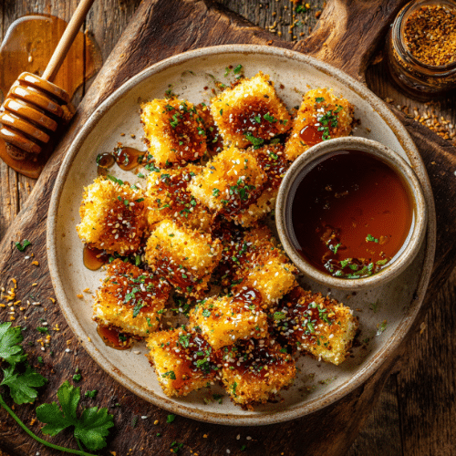 Crispy Hot Honey Halloumi Bites