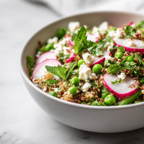 Spring Quinoa Salad with Feta & Peas