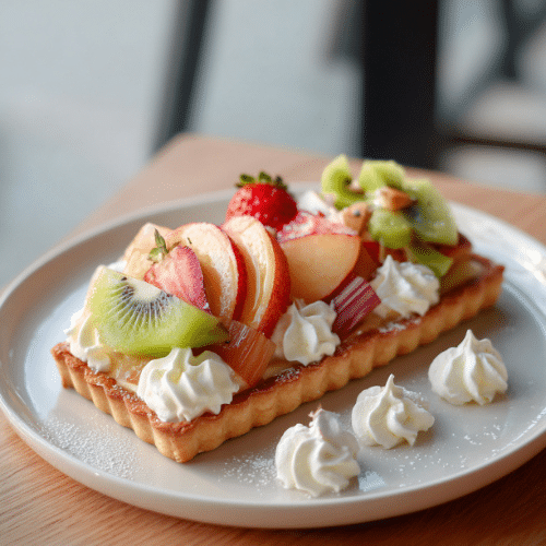 Fresh Fruit Tart with Vanilla Whipped Cream