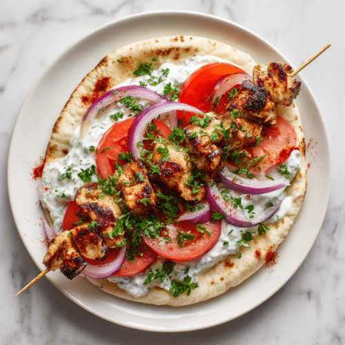 Greek Chicken Souvlaki Wrap