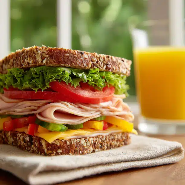 Multigrain Deli Sandwich with Smoked Turkey and Swiss