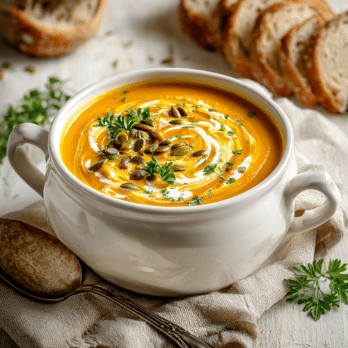 Silky Pumpkin Soup with Toasted Pepitas