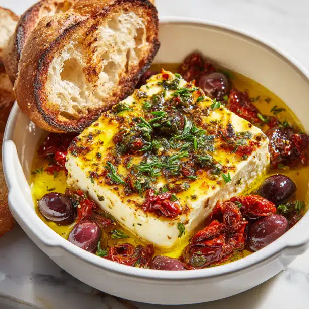 Mediterranean Baked Feta with Olives and Sun-Dried Tomatoes