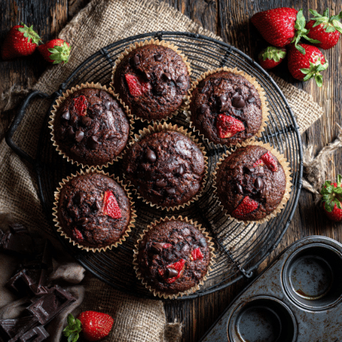 Chocolate Strawberry Muffins