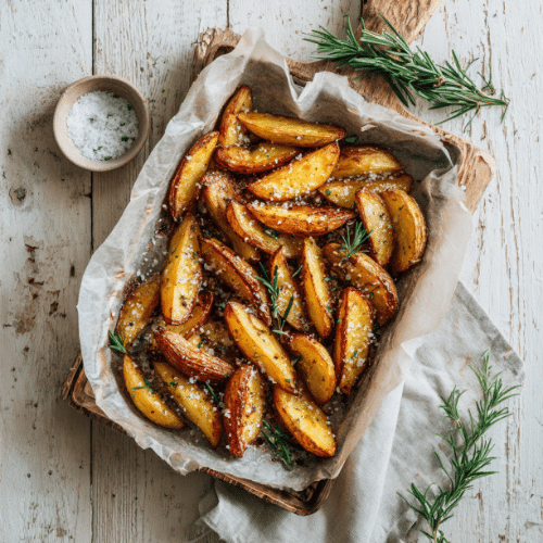 Garlic Rosemary Roasted Potato Wedges