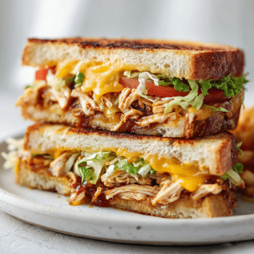 Grilled BBQ Chicken Melt Sandwich