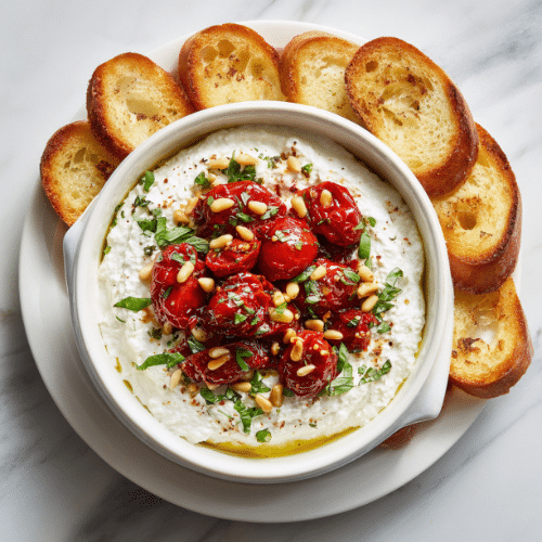 Creamy Whipped Feta with Roasted Cherry Tomato Relish