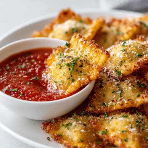 Crispy Fried Ravioli with Marinara Dip