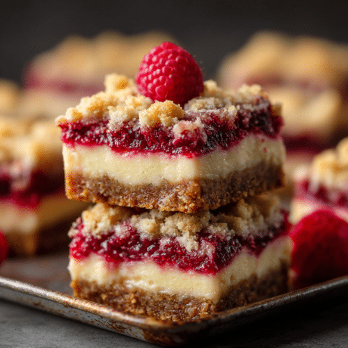Raspberry Cheesecake Crumble Bars