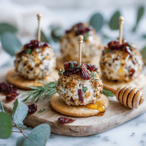 Mini Cranberry Pecan Cheese Ball Bites