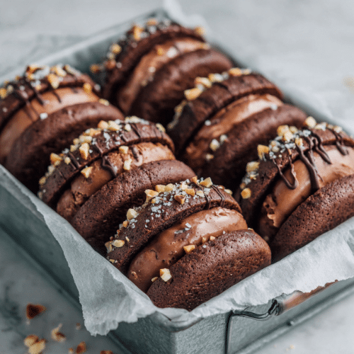 Double Chocolate Brownie Ice Cream Sandwiches