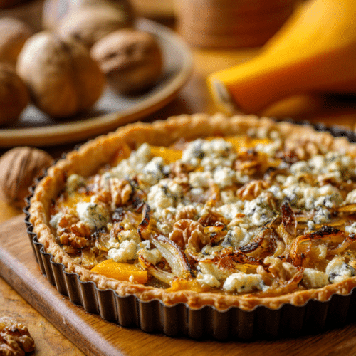Butternut Squash, Blue Cheese & Walnut Tart
