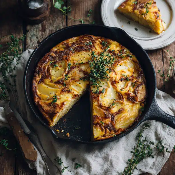 Potato and Caramelized Onion Frittata with Fresh Thyme
