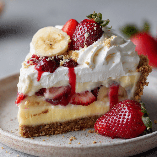 Strawberry Banana Cream Pie