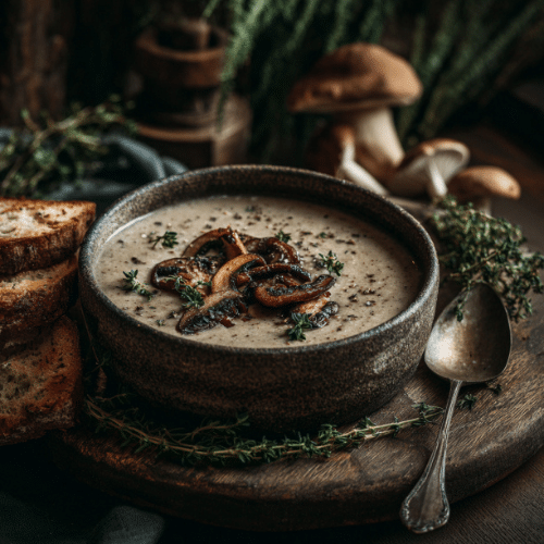 Rustic Creamy Mushroom Soup