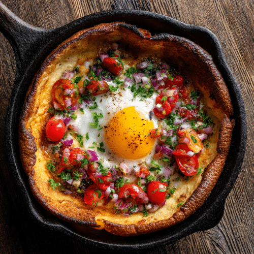 Savory Dutch Baby with Egg & Fresh Pico de Gallo