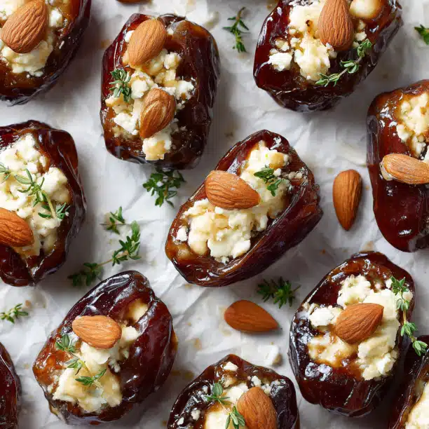 Goat Cheese Stuffed Dates with Almonds
