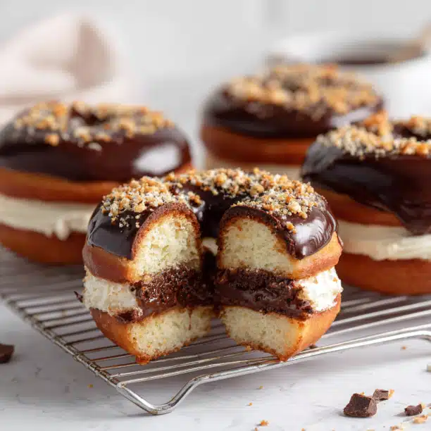 Chocolate Covered Cream Donut Sandwiches