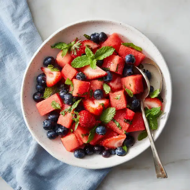 Watermelon Berry Mint Salad
