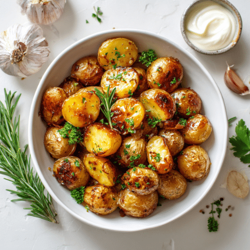 Garlic Herb Roasted Baby Potatoes