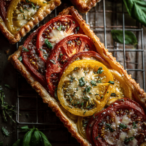 Heirloom Tomato Tart with Flaky Puff Pastry
