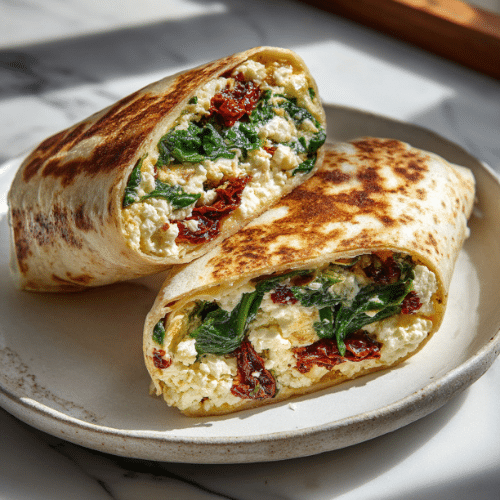 Spinach, Feta, and Sun-Dried Tomato Wraps