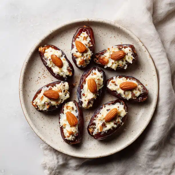 Coconut Almond Stuffed Dates