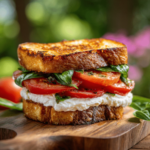 Grilled Caprese Sandwich with Basil Ricotta Spread