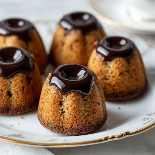 Chocolate Chip Financiers with Ganache Center