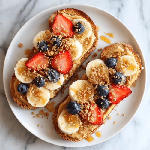 Nut Butter Fruit & Granola Toast