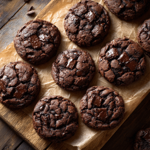 Double Chocolate Fudge Cookies