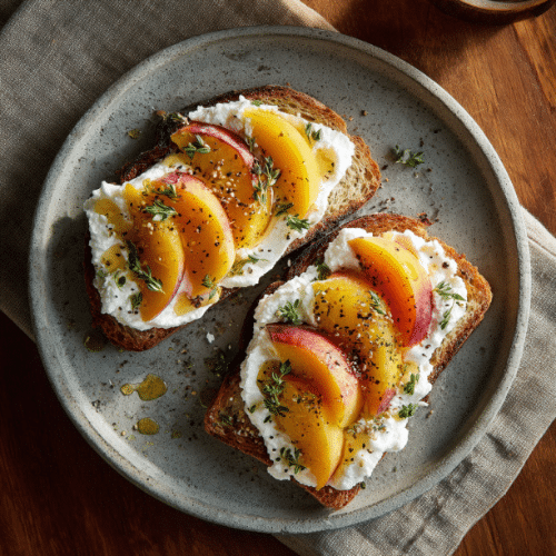 Whipped Ricotta & Peach Toast