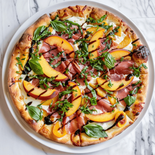 Peach Prosciutto Pizza