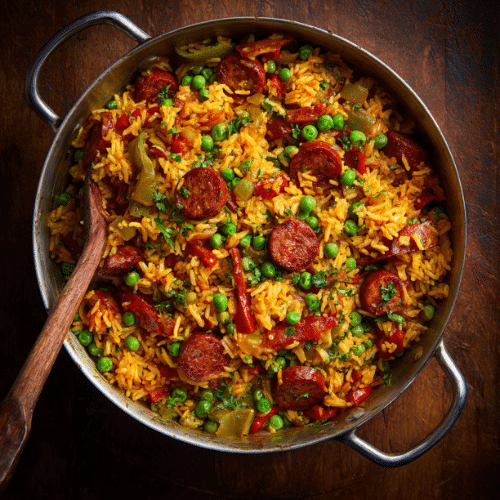 One-Pot Chorizo & Pea Rice