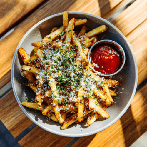 Parmesan Truffle Fries with Aioli Dip