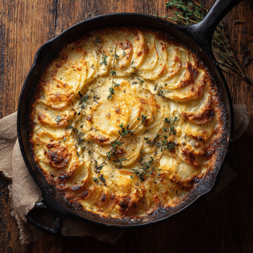 Creamy Garlic Parmesan Scalloped Potatoes