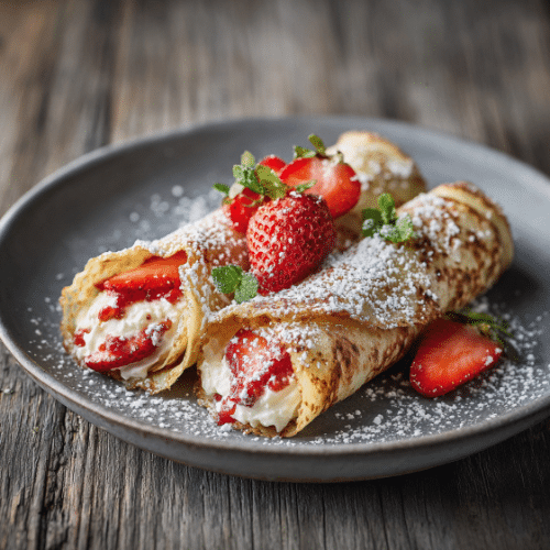 Strawberry Cream Cheese Crepes