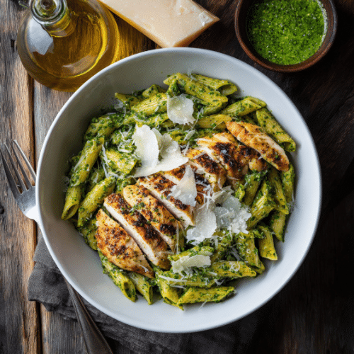 Grilled Chicken Pesto Penne Pasta