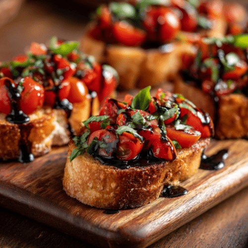 Tomato Basil Bruschetta with Balsamic Glaze