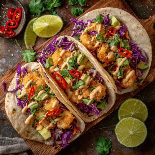 Spicy Shrimp Tacos with Creamy Chipotle Sauce