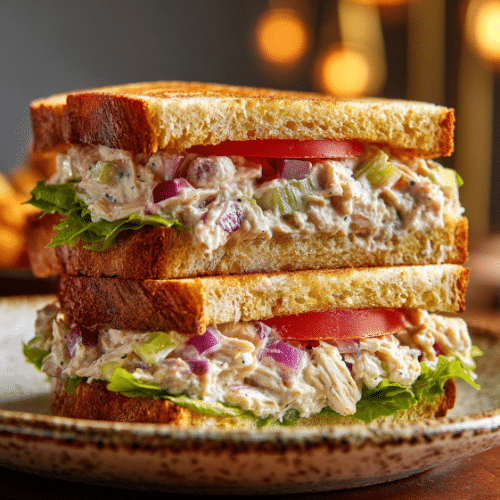 Classic Chicken Salad Sandwich on Toasted Bread