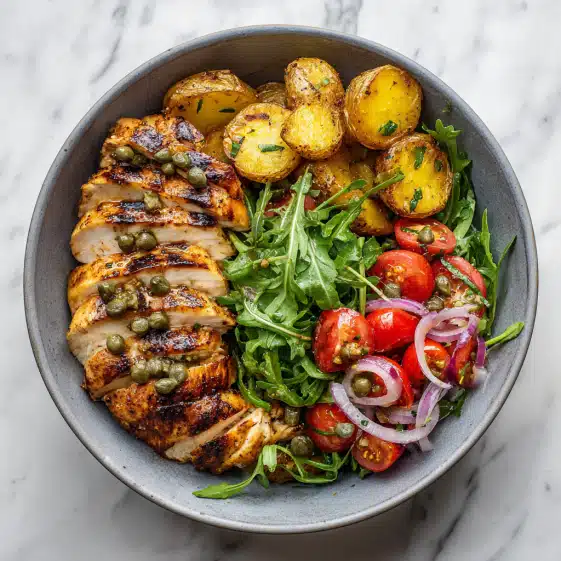 Mediterranean Chicken and Potato Bowl
