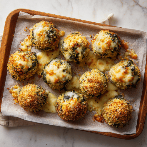 Cheesy Spinach Rice Balls