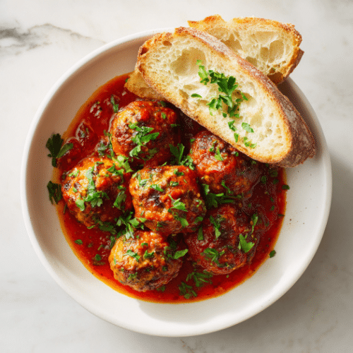 Classic Italian Meatballs in Marinara Sauce