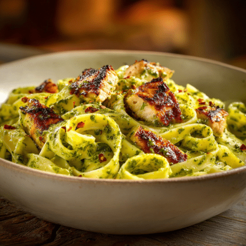 Grilled Chicken Pesto Fettuccine