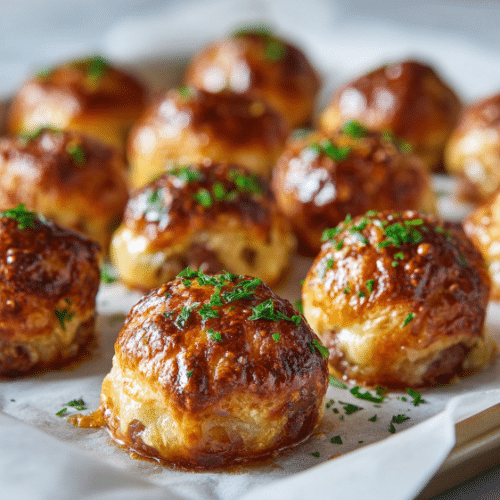 Cheesy Puff Pastry Sausage Bites