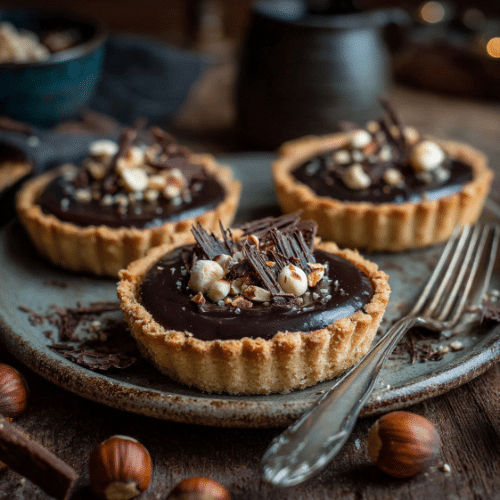 Dark Chocolate Hazelnut Tartlets